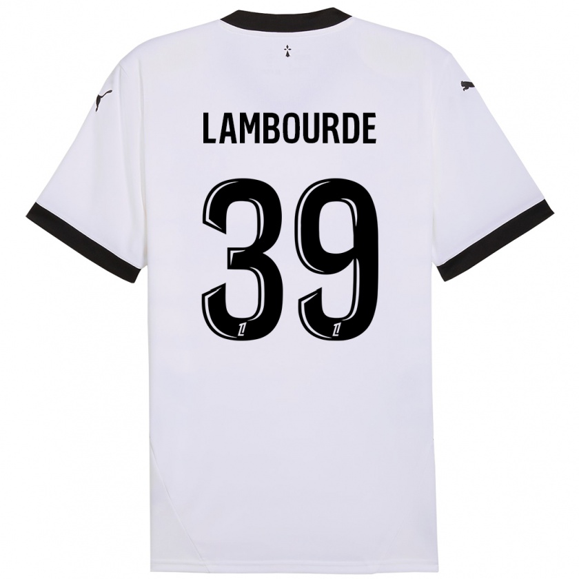 Kandiny Homme Maillot Mathis Lambourde #39 Blanc Noir Tenues Extérieur 2024/25 T-Shirt