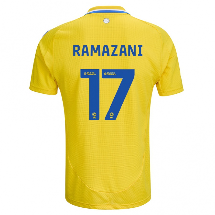 Kandiny Homme Maillot Largie Ramazani #17 Jaune Bleu Tenues Extérieur 2024/25 T-Shirt