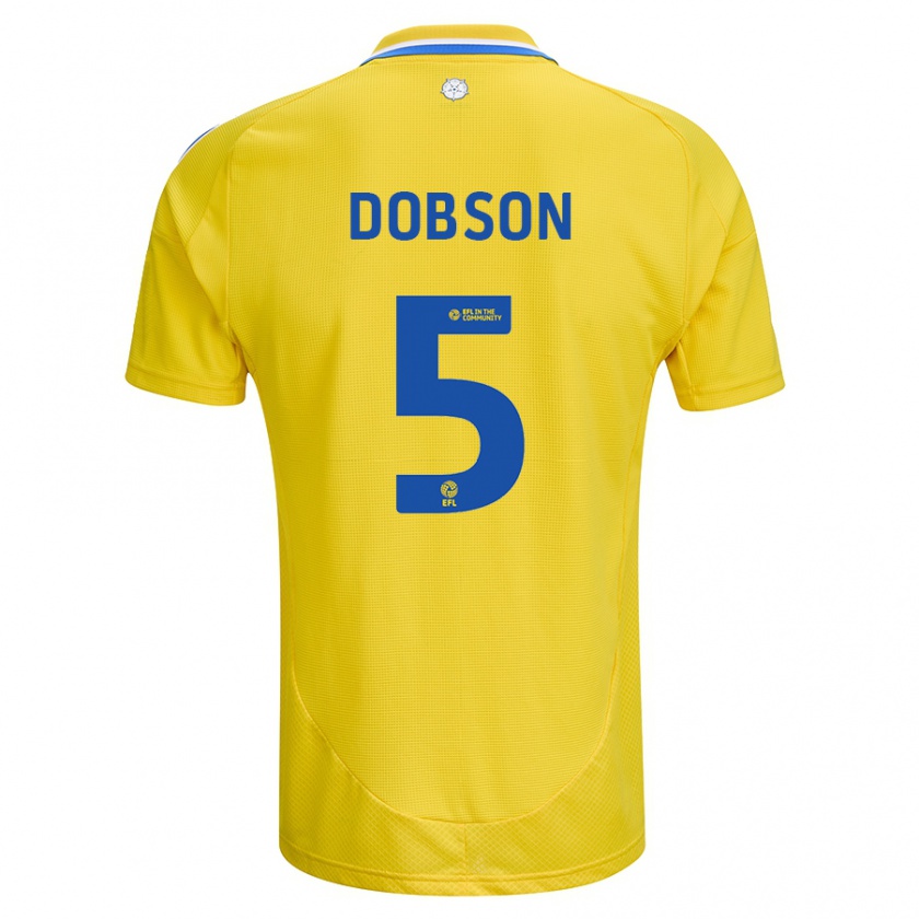 Kandiny Homme Maillot Ellie Dobson #5 Jaune Bleu Tenues Extérieur 2024/25 T-Shirt