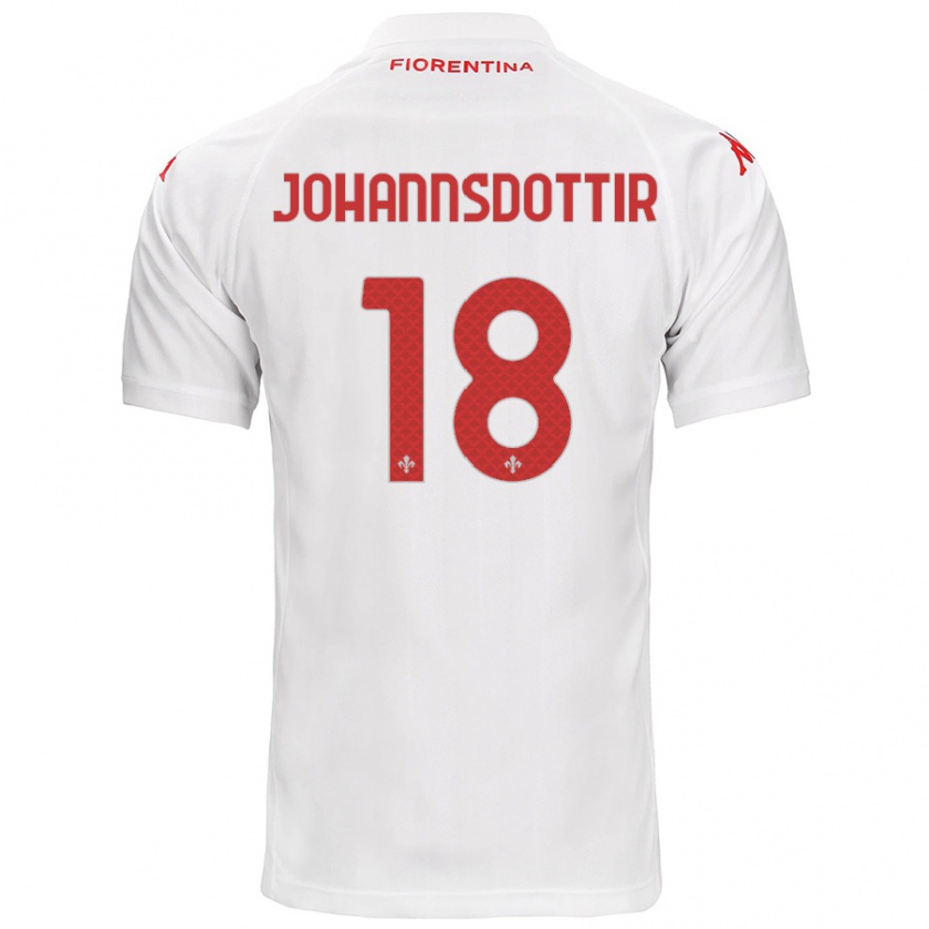 Kandiny Homme Maillot Alexandra Jóhannsdóttir #18 Blanc Tenues Extérieur 2024/25 T-Shirt