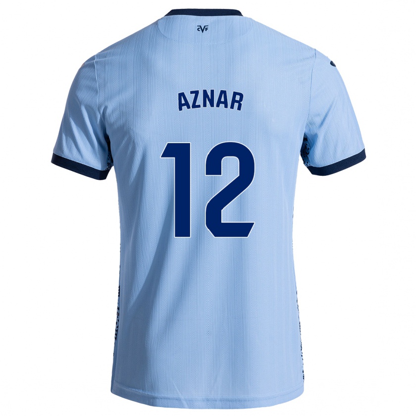 Kandiny Homme Maillot Javi Aznar #12 Bleu Ciel Tenues Extérieur 2024/25 T-Shirt