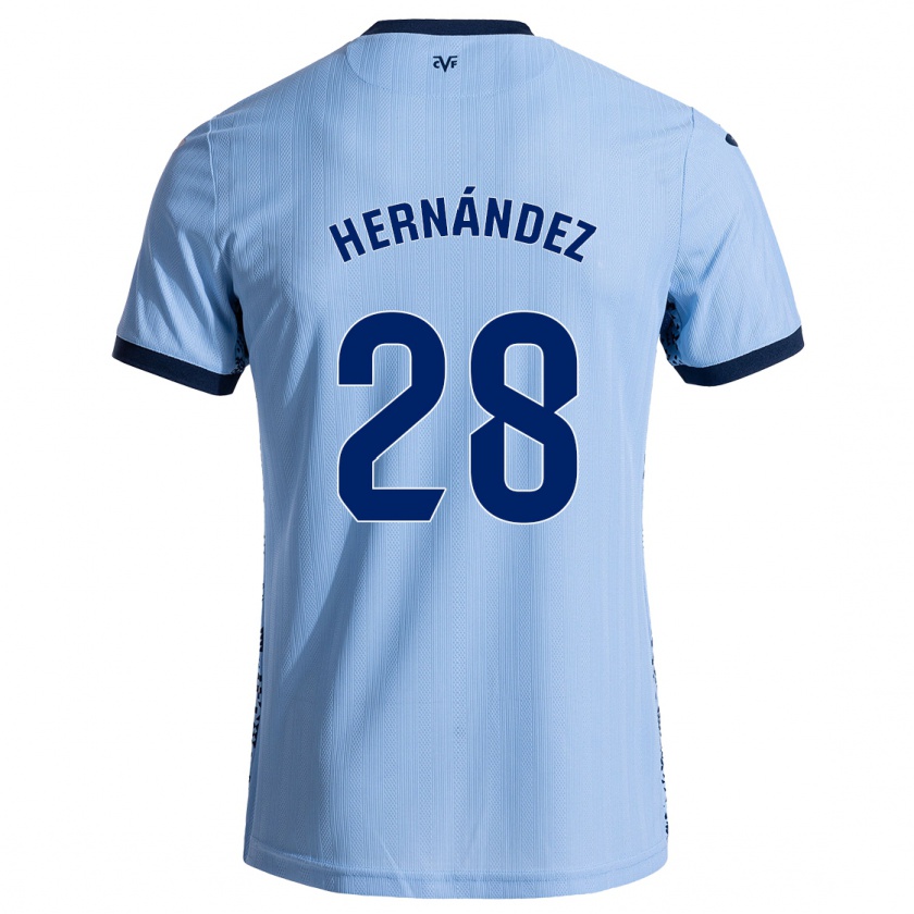 Kandiny Homme Maillot Gerard Hernández #28 Bleu Ciel Tenues Extérieur 2024/25 T-Shirt