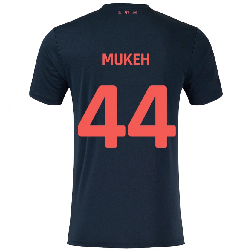 Kandiny Homme Maillot Joshua Mukeh #44 Noir Rouge Tenues Extérieur 2024/25 T-Shirt