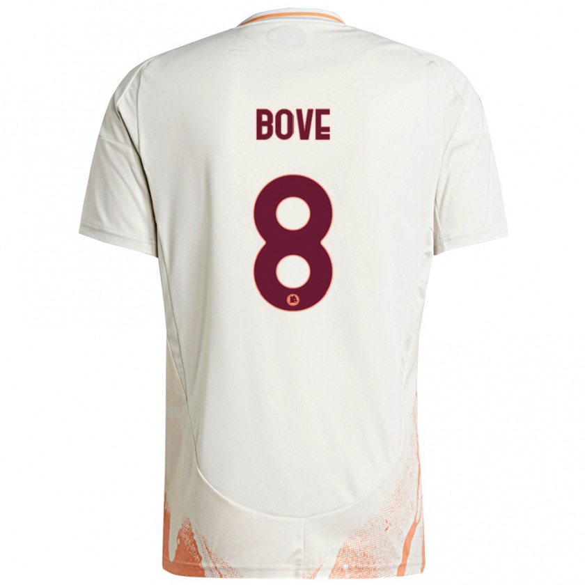 Kandiny Homme Maillot Edoardo Bove #8 Crème Blanc Orange Tenues Extérieur 2024/25 T-Shirt