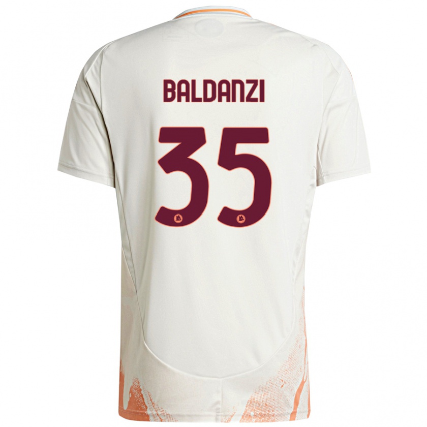 Kandiny Homme Maillot Tommaso Baldanzi #35 Crème Blanc Orange Tenues Extérieur 2024/25 T-Shirt