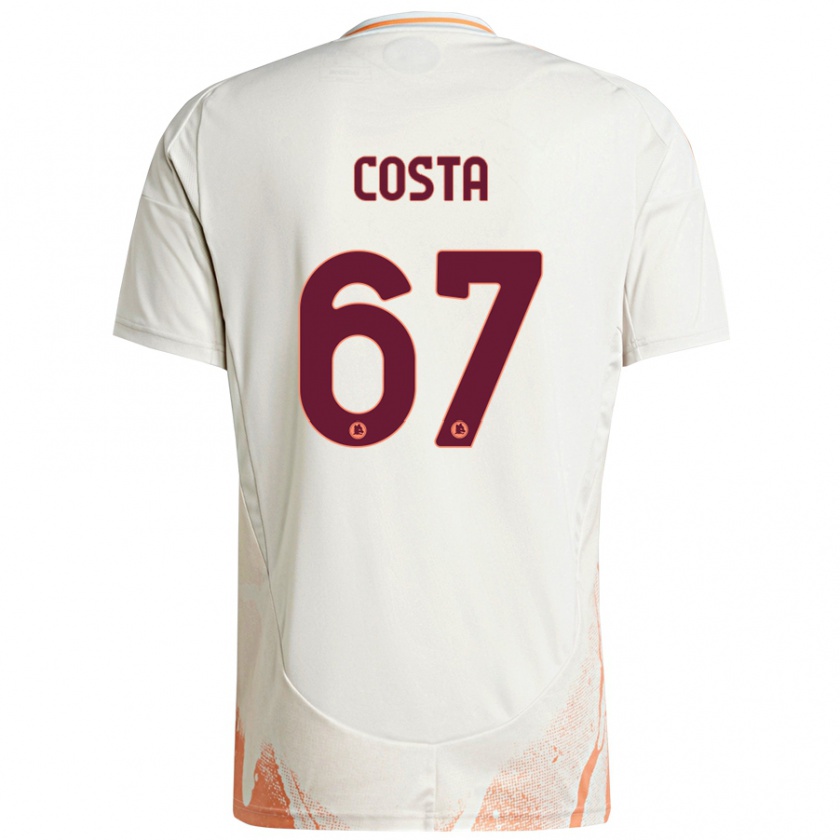 Kandiny Homme Maillot João Costa #67 Crème Blanc Orange Tenues Extérieur 2024/25 T-Shirt