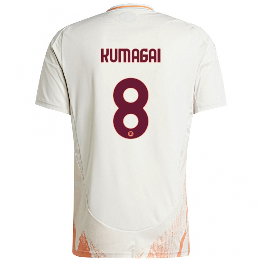 Kandiny Homme Maillot Saki Kumagai #8 Crème Blanc Orange Tenues Extérieur 2024/25 T-Shirt