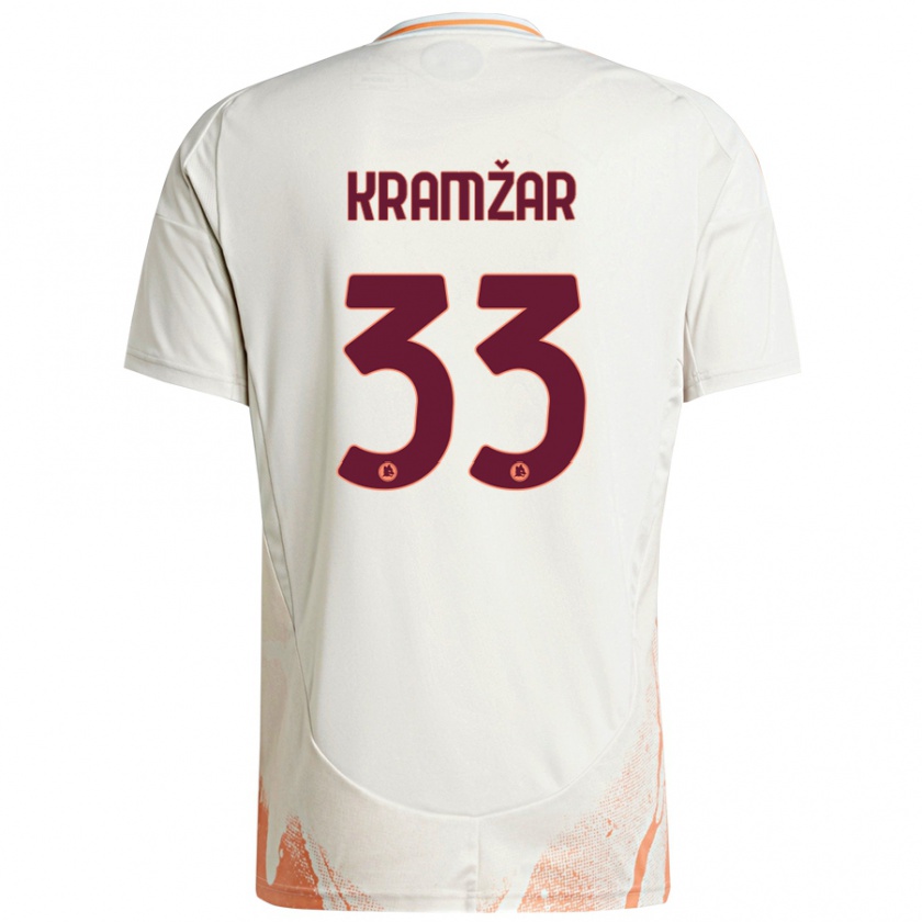 Kandiny Homme Maillot Zara Kramžar #33 Crème Blanc Orange Tenues Extérieur 2024/25 T-Shirt