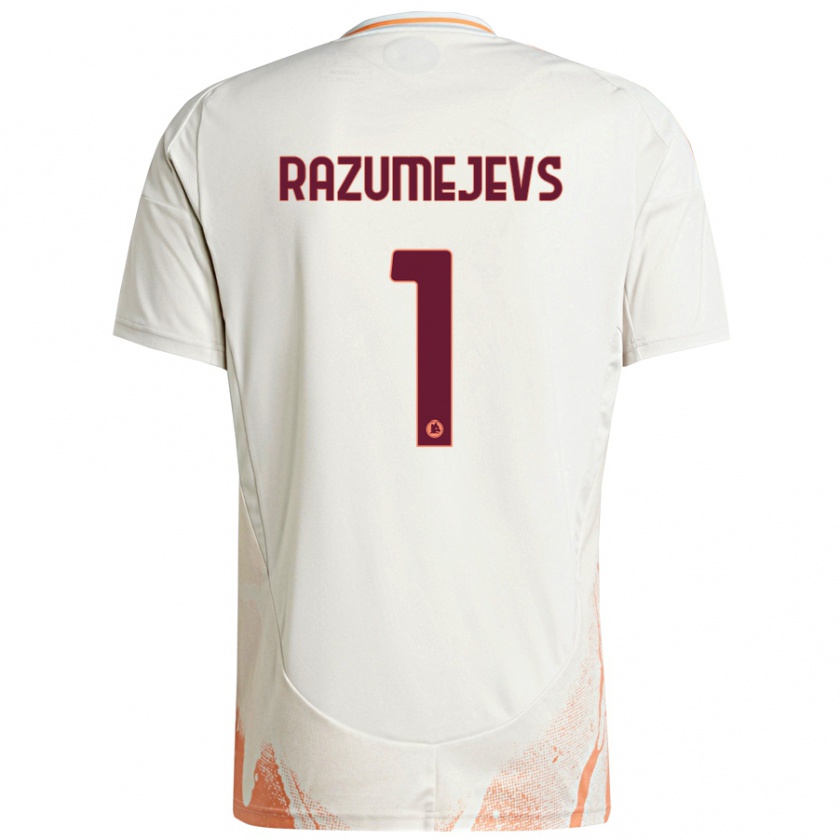 Kandiny Homme Maillot Vladislavs Razumejevs #1 Crème Blanc Orange Tenues Extérieur 2024/25 T-Shirt