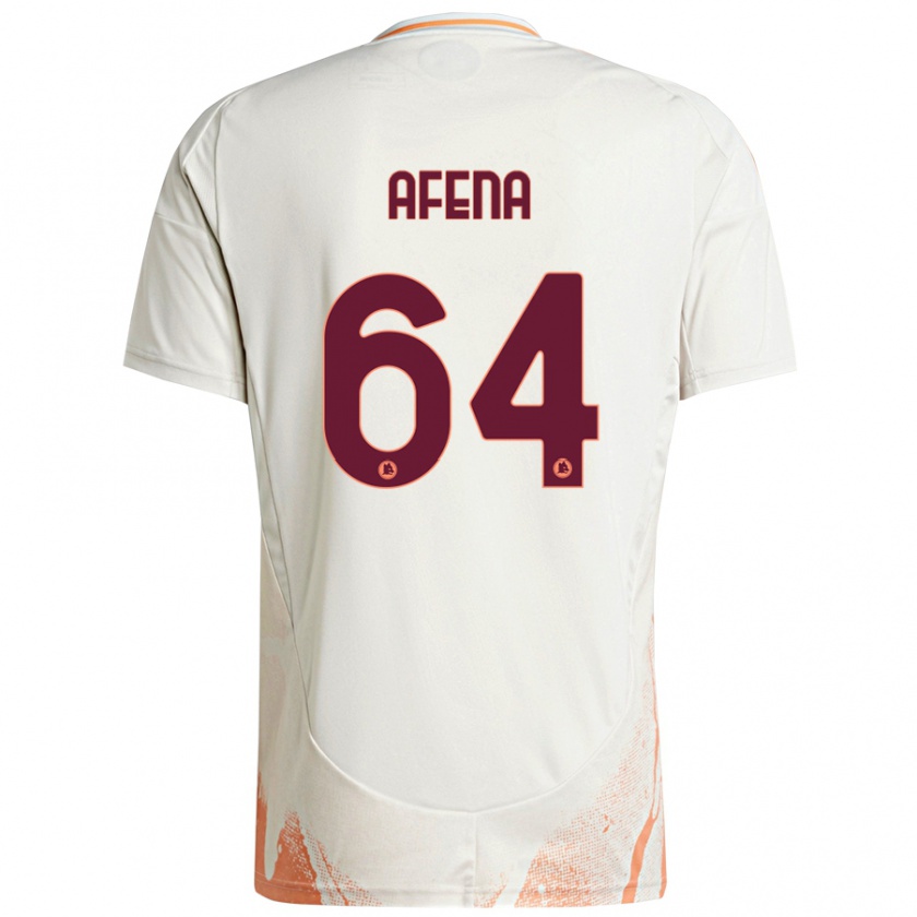 Kandiny Homme Maillot Felix Afena-Gyan #64 Crème Blanc Orange Tenues Extérieur 2024/25 T-Shirt