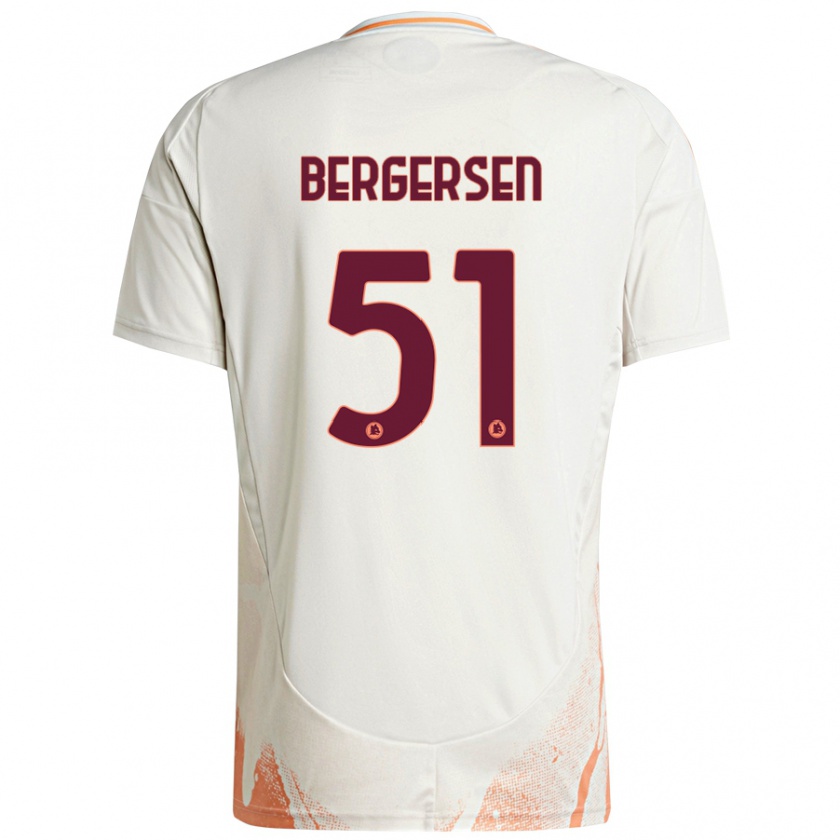 Kandiny Homme Maillot Mina Bergersen #51 Crème Blanc Orange Tenues Extérieur 2024/25 T-Shirt