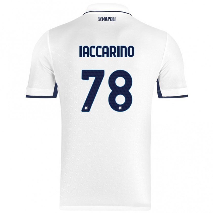 Kandiny Homme Maillot Gennaro Iaccarino #78 Blanc Bleu Royal Tenues Extérieur 2024/25 T-Shirt