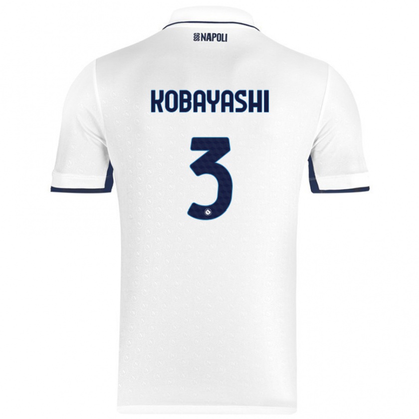 Kandiny Homme Maillot Miharu Kobayashi #3 Blanc Bleu Royal Tenues Extérieur 2024/25 T-Shirt