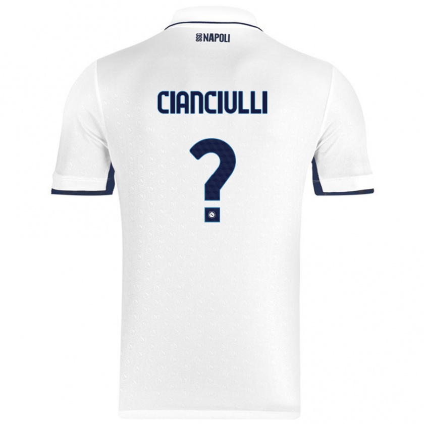 Kandiny Homme Maillot Antonio Cianciulli #0 Blanc Bleu Royal Tenues Extérieur 2024/25 T-Shirt