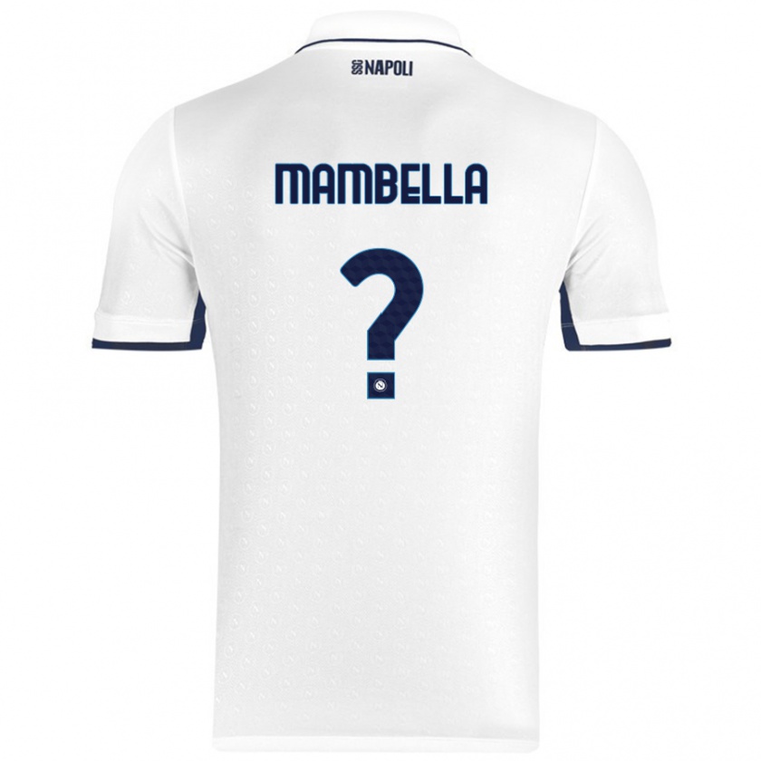 Kandiny Homme Maillot Andrea Mambella #0 Blanc Bleu Royal Tenues Extérieur 2024/25 T-Shirt