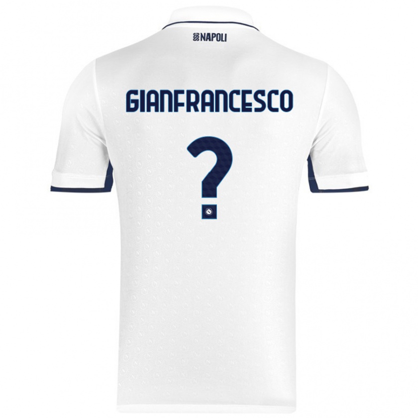 Kandiny Homme Maillot Sergio Gianfrancesco #0 Blanc Bleu Royal Tenues Extérieur 2024/25 T-Shirt