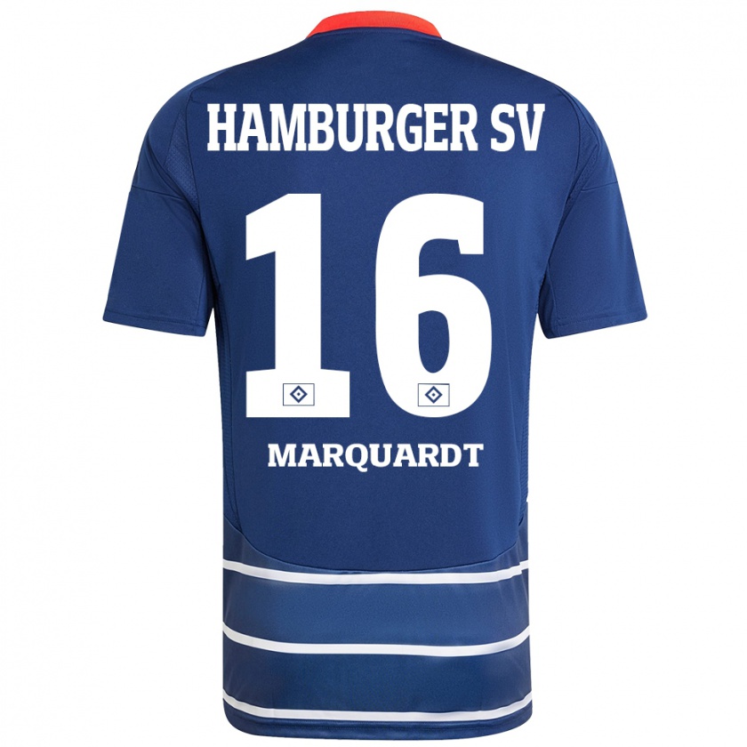 Kandiny Homme Maillot Dana Marquardt #16 Bleu Foncé Tenues Extérieur 2024/25 T-Shirt