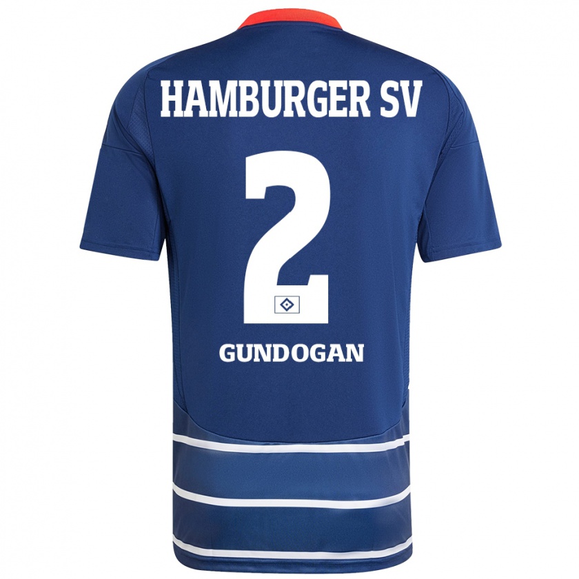 Kandiny Homme Maillot Haci Gündogan #2 Bleu Foncé Tenues Extérieur 2024/25 T-Shirt