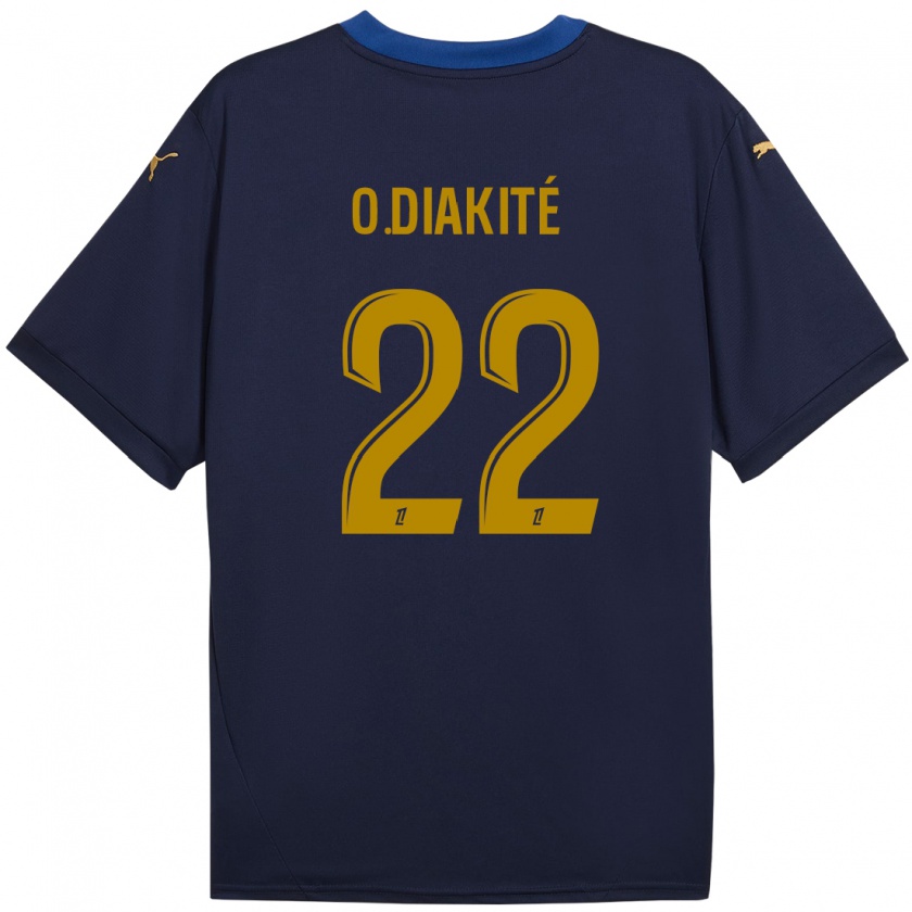 Kandiny Homme Maillot Oumar Diakité #22 Bleu Marine Doré Tenues Extérieur 2024/25 T-Shirt