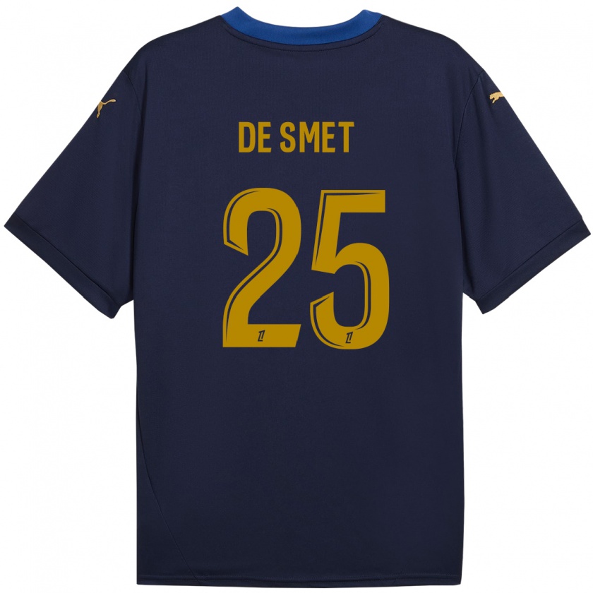 Kandiny Homme Maillot Thibault De Smet #25 Bleu Marine Doré Tenues Extérieur 2024/25 T-Shirt