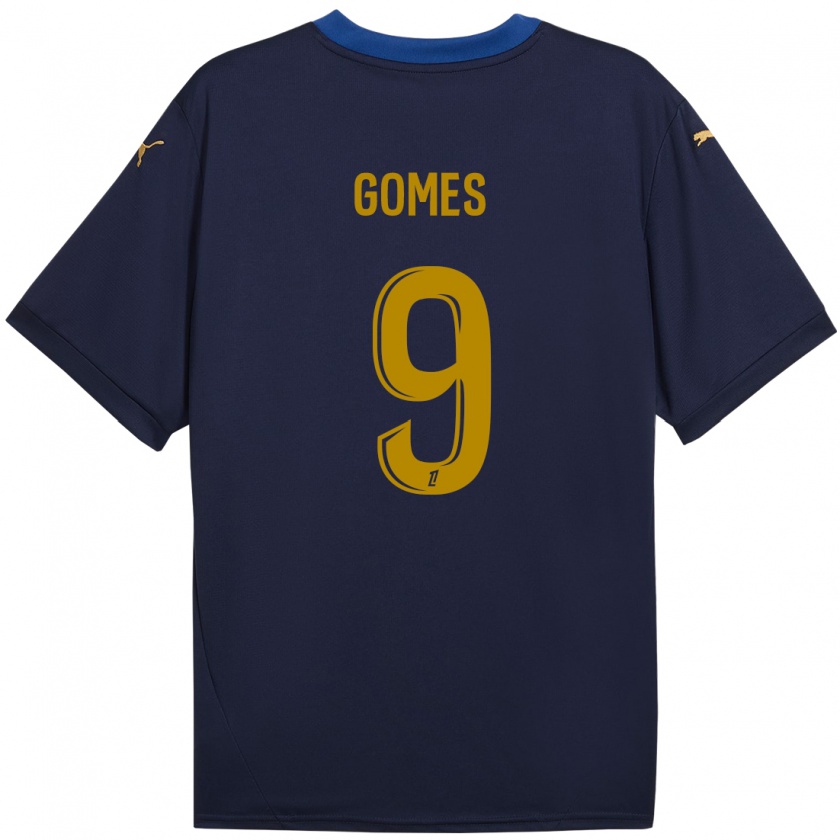 Kandiny Homme Maillot Mélissa Gomes #9 Bleu Marine Doré Tenues Extérieur 2024/25 T-Shirt