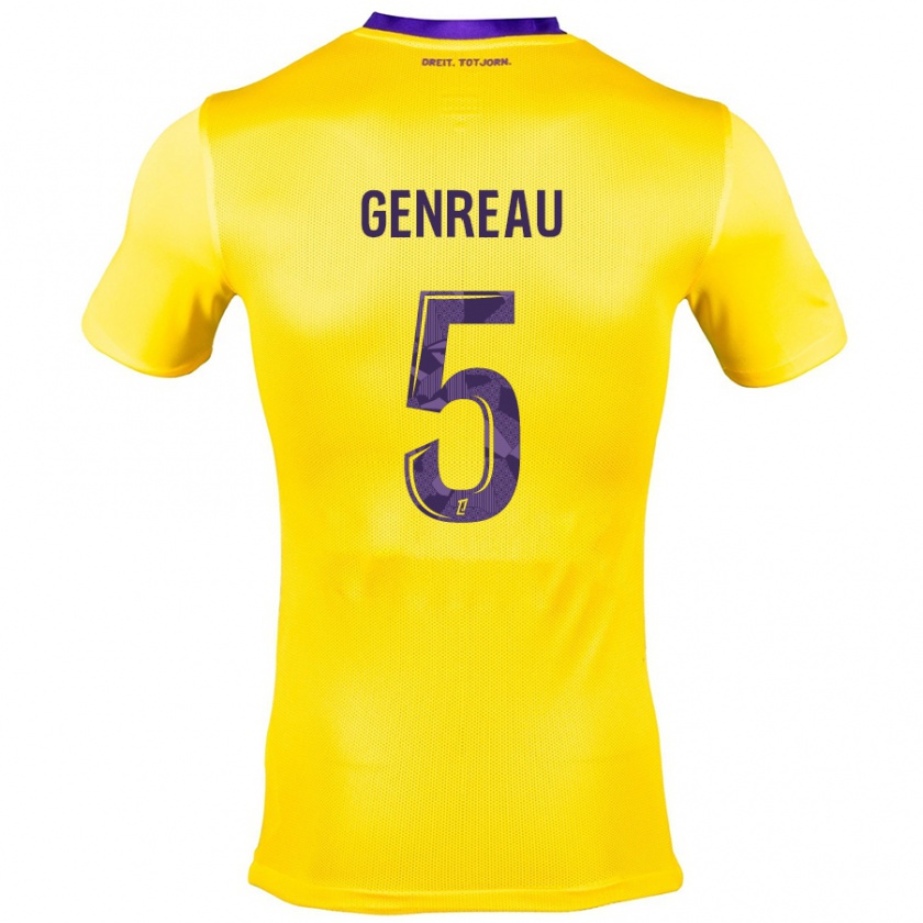 Kandiny Homme Maillot Denis Genreau #5 Jaune Violet Tenues Extérieur 2024/25 T-Shirt