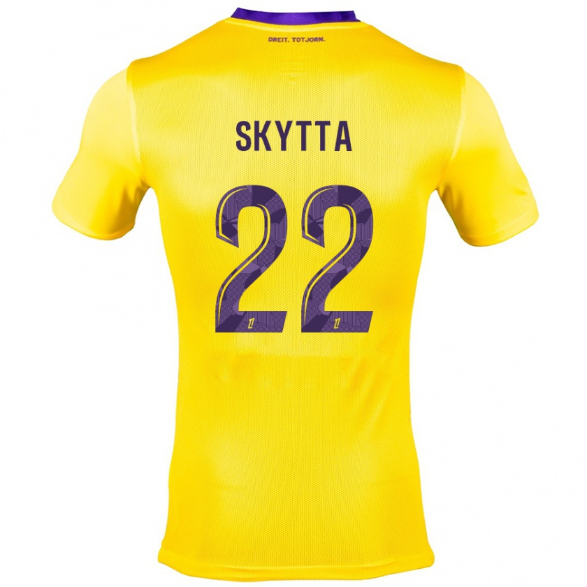 Kandiny Homme Maillot Naatan Skyttä #22 Jaune Violet Tenues Extérieur 2024/25 T-Shirt