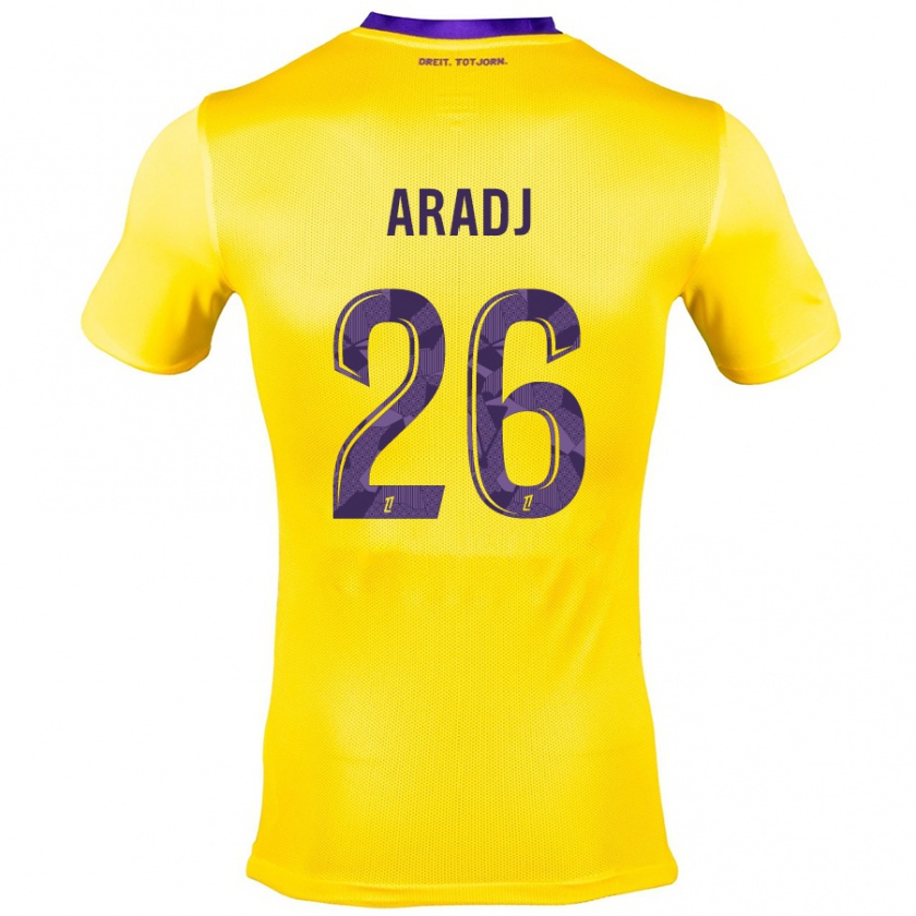 Kandiny Homme Maillot Ylies Aradj #26 Jaune Violet Tenues Extérieur 2024/25 T-Shirt