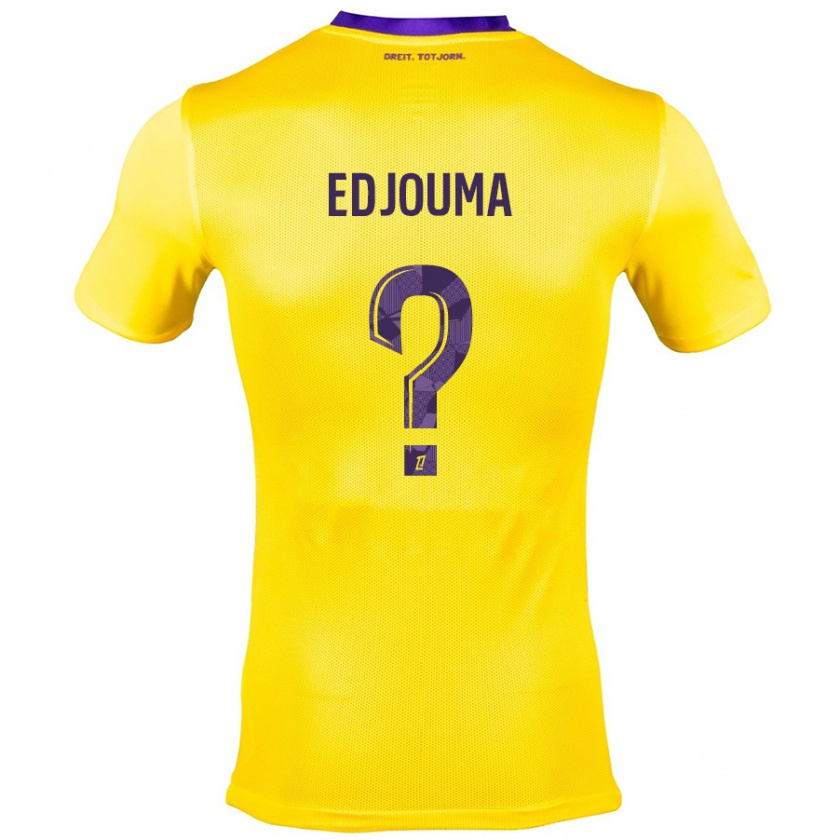 Kandiny Homme Maillot Noah Edjouma #0 Jaune Violet Tenues Extérieur 2024/25 T-Shirt