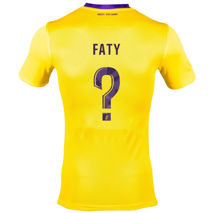 Kandiny Homme Maillot Enzo Faty #0 Jaune Violet Tenues Extérieur 2024/25 T-Shirt