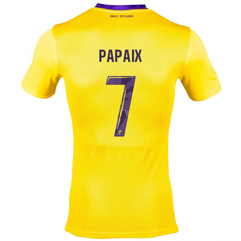 Kandiny Homme Maillot Marie Papaix #7 Jaune Violet Tenues Extérieur 2024/25 T-Shirt