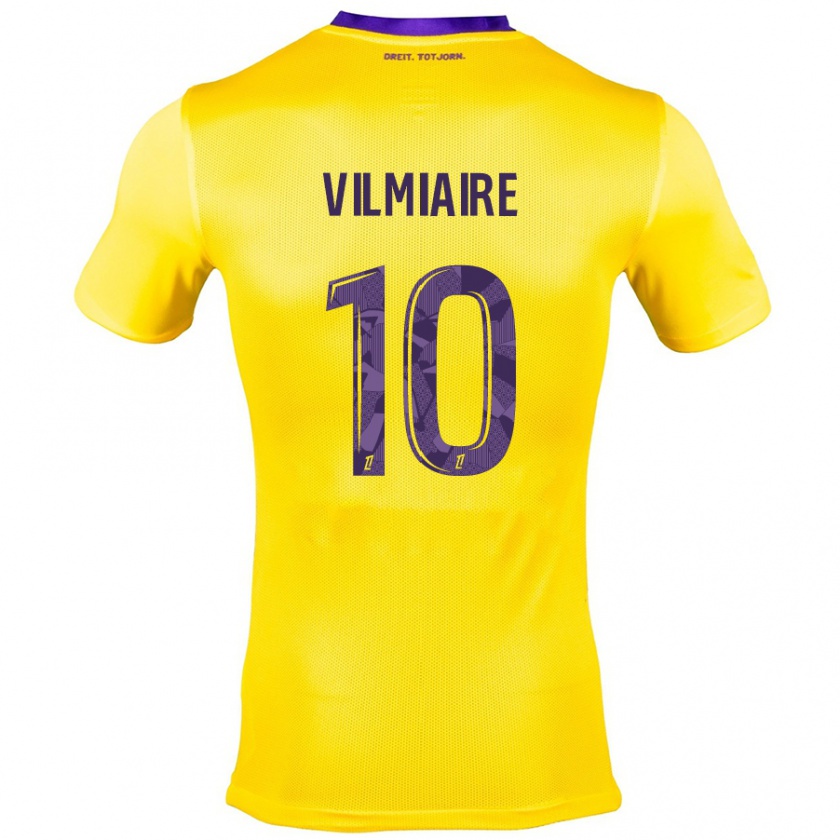 Kandiny Homme Maillot Kelly Vilmiaire #10 Jaune Violet Tenues Extérieur 2024/25 T-Shirt