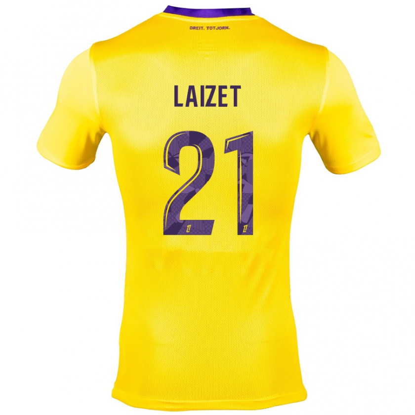 Kandiny Homme Maillot Emma Laizet #21 Jaune Violet Tenues Extérieur 2024/25 T-Shirt