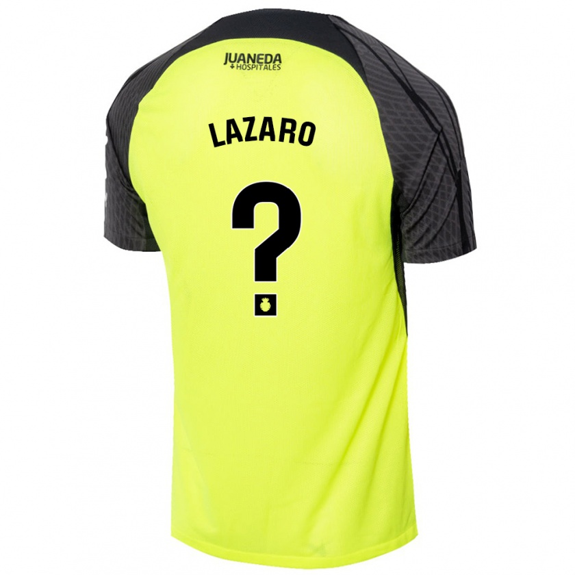 Kandiny Homme Maillot Victor Lázaro #0 Vert Fluo Noir Tenues Extérieur 2024/25 T-Shirt