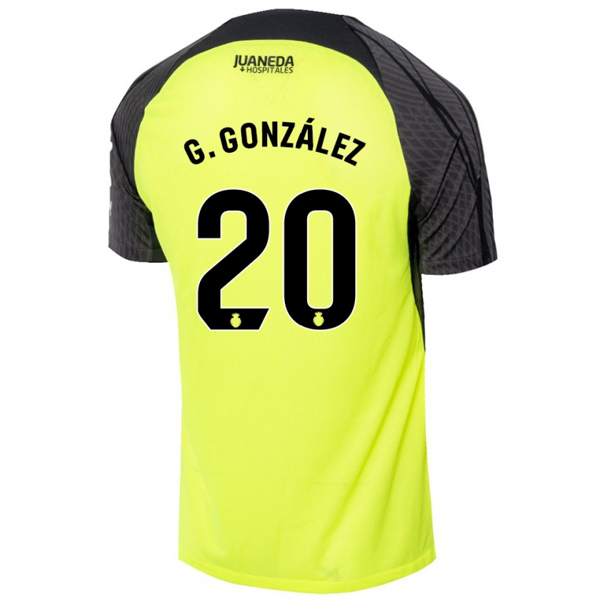 Kandiny Homme Maillot Giovanni González #20 Vert Fluo Noir Tenues Extérieur 2024/25 T-Shirt