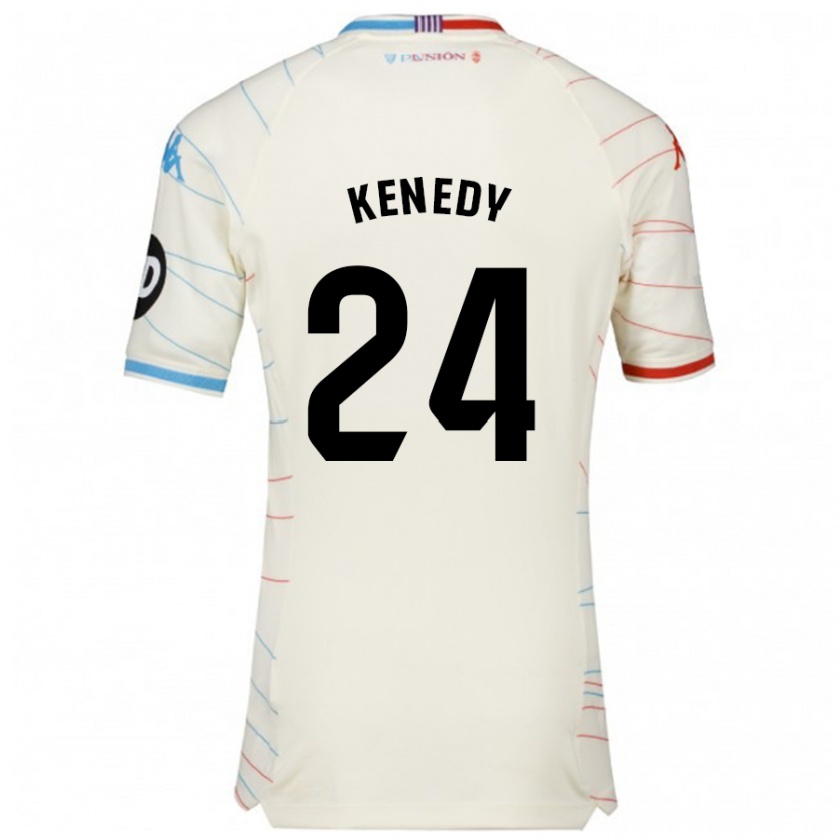 Kandiny Homme Maillot Kenedy #24 Blanc Rouge Bleu Tenues Extérieur 2024/25 T-Shirt