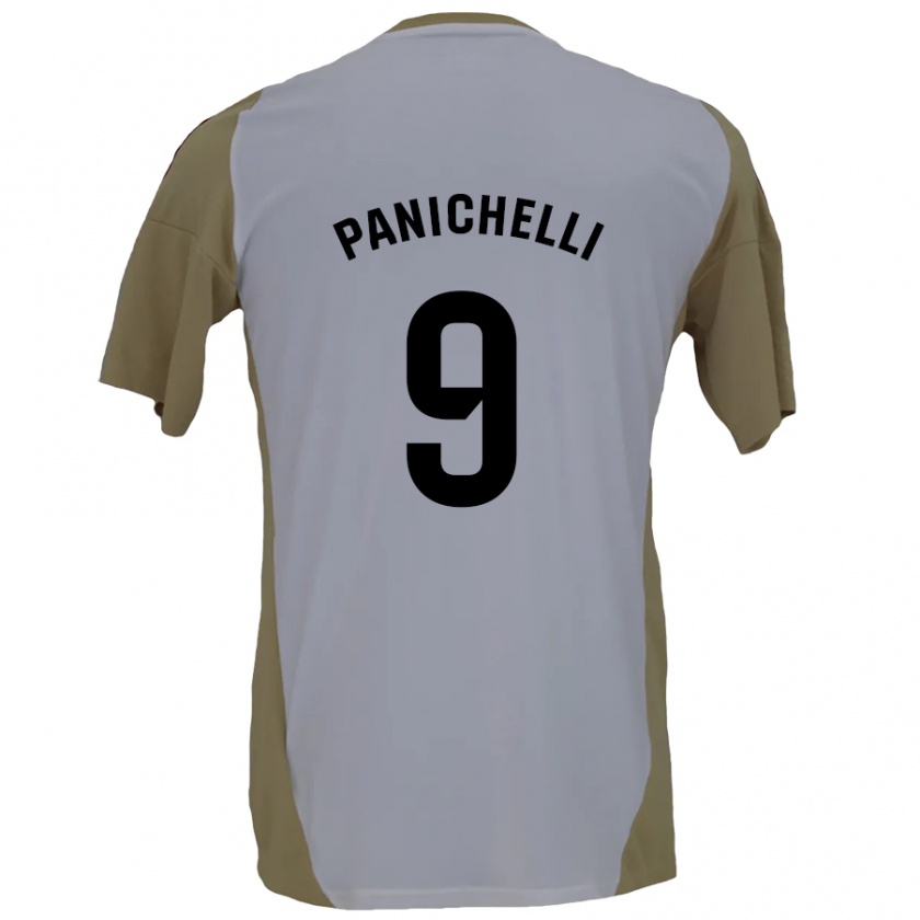 Kandiny Homme Maillot Joaquín Panichelli #9 Marron Blanc Tenues Extérieur 2024/25 T-Shirt