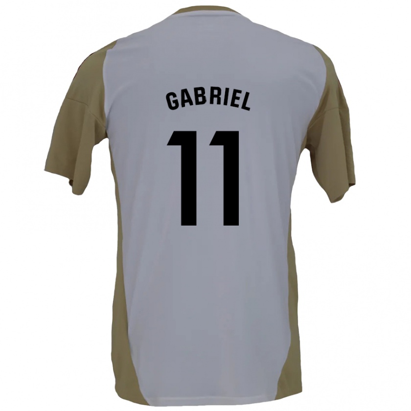 Kandiny Homme Maillot Sergio Gabriel #11 Marron Blanc Tenues Extérieur 2024/25 T-Shirt