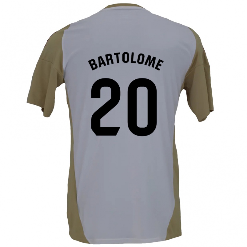 Kandiny Homme Maillot Diego Bartolomé #20 Marron Blanc Tenues Extérieur 2024/25 T-Shirt