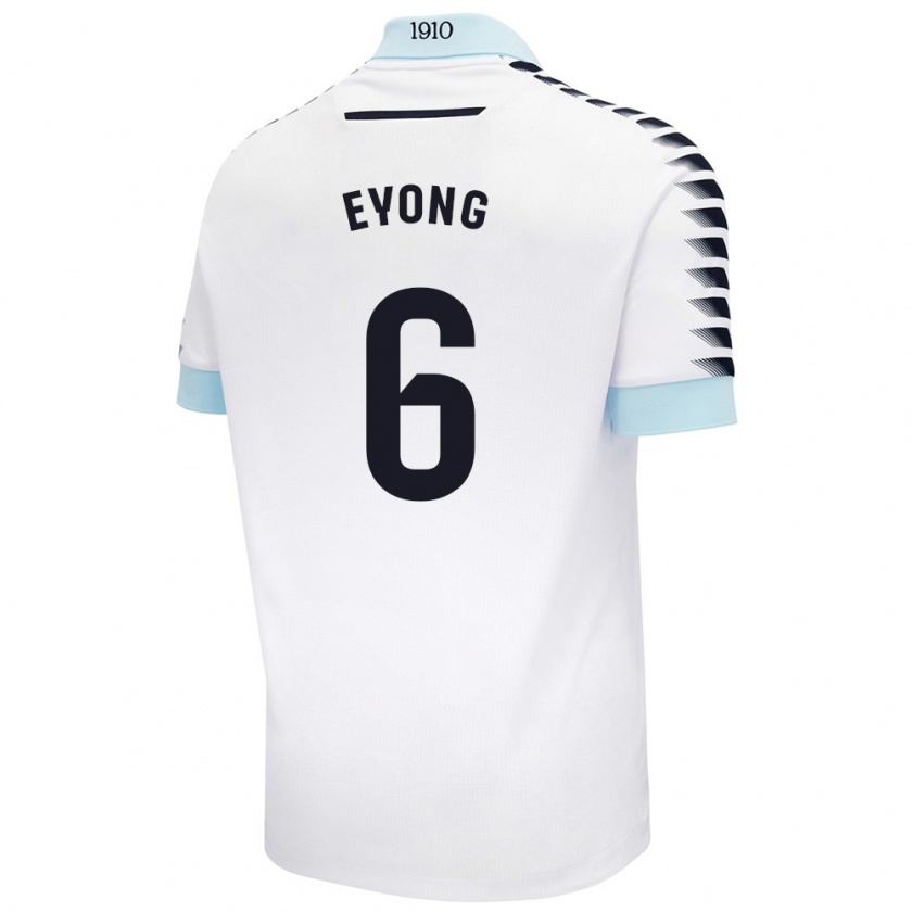 Kandiny Homme Maillot Etta Eyong #6 Blanc Bleu Tenues Extérieur 2024/25 T-Shirt