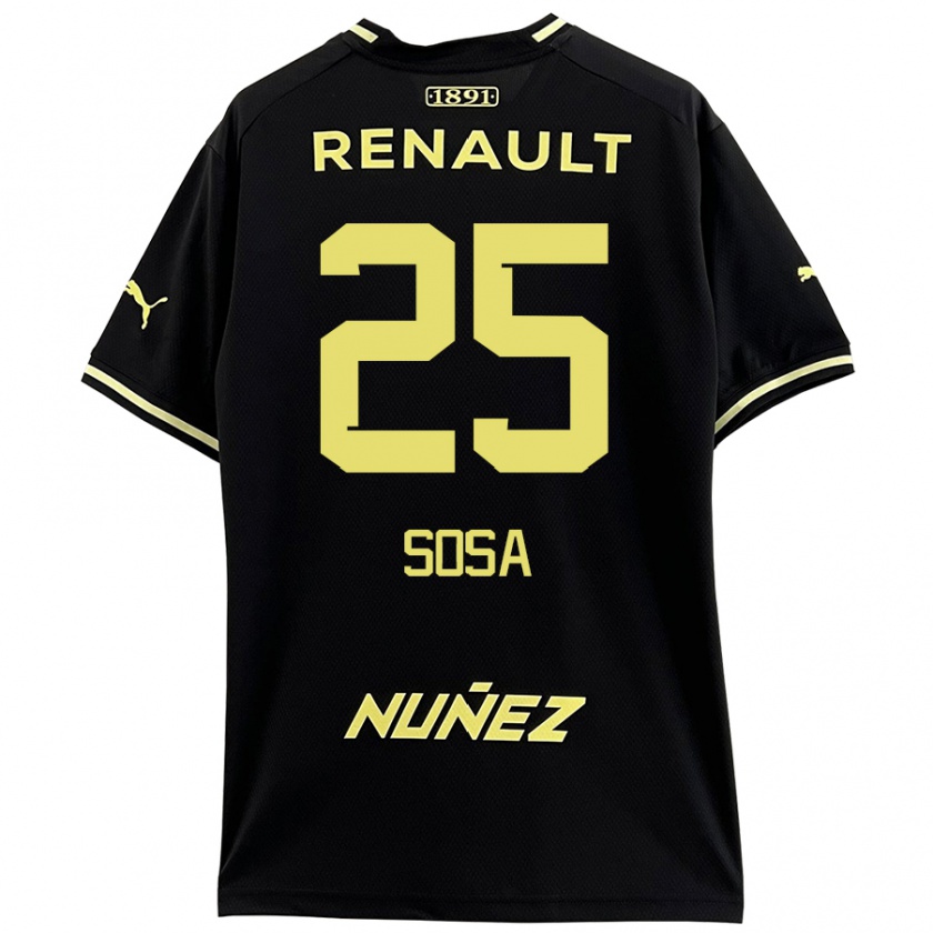 Kandiny Homme Maillot Ignacio Sosa #25 Noir Jaune Tenues Extérieur 2024/25 T-Shirt