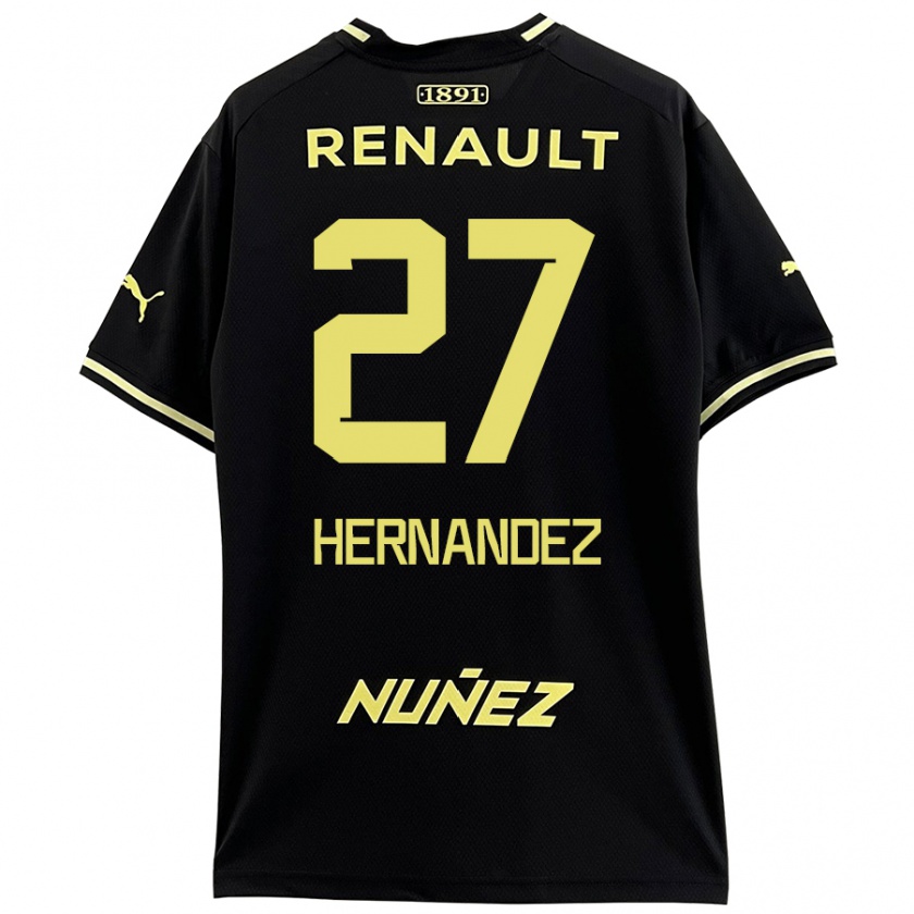 Kandiny Homme Maillot Lucas Hernández #27 Noir Jaune Tenues Extérieur 2024/25 T-Shirt