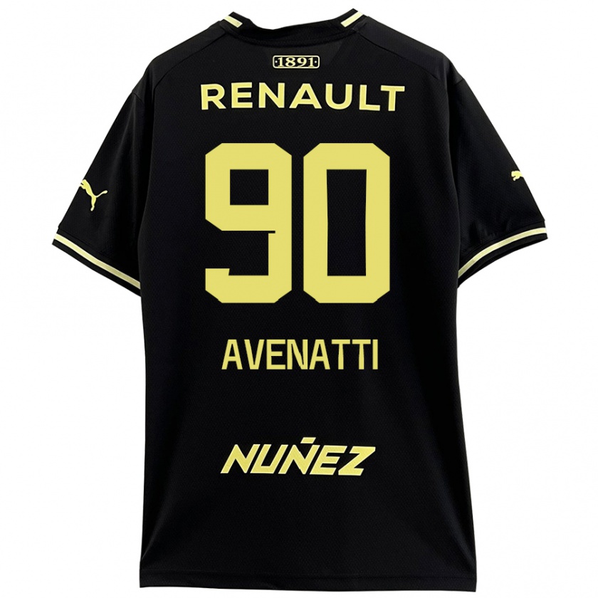 Kandiny Homme Maillot Felipe Avenatti #90 Noir Jaune Tenues Extérieur 2024/25 T-Shirt