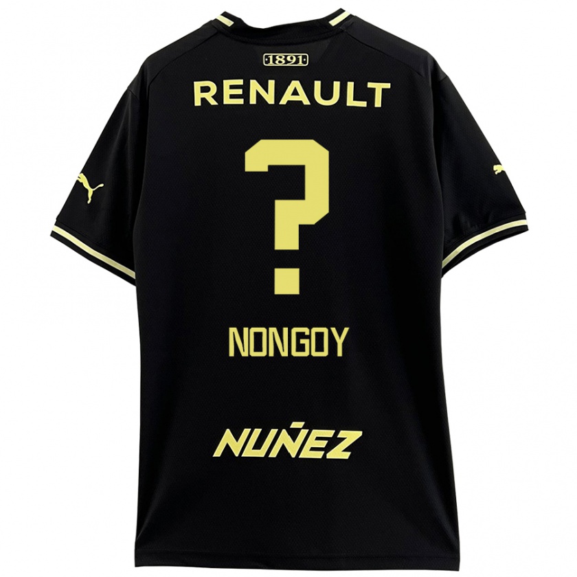 Kandiny Homme Maillot Pablo Nongoy #0 Noir Jaune Tenues Extérieur 2024/25 T-Shirt