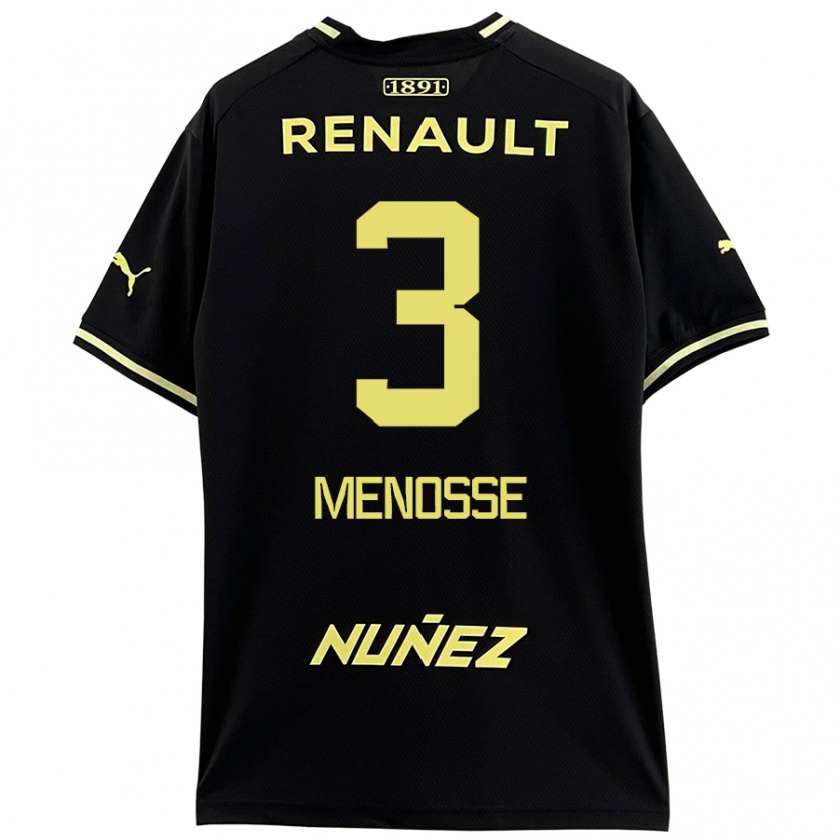 Kandiny Homme Maillot Hernán Menosse #3 Noir Jaune Tenues Extérieur 2024/25 T-Shirt