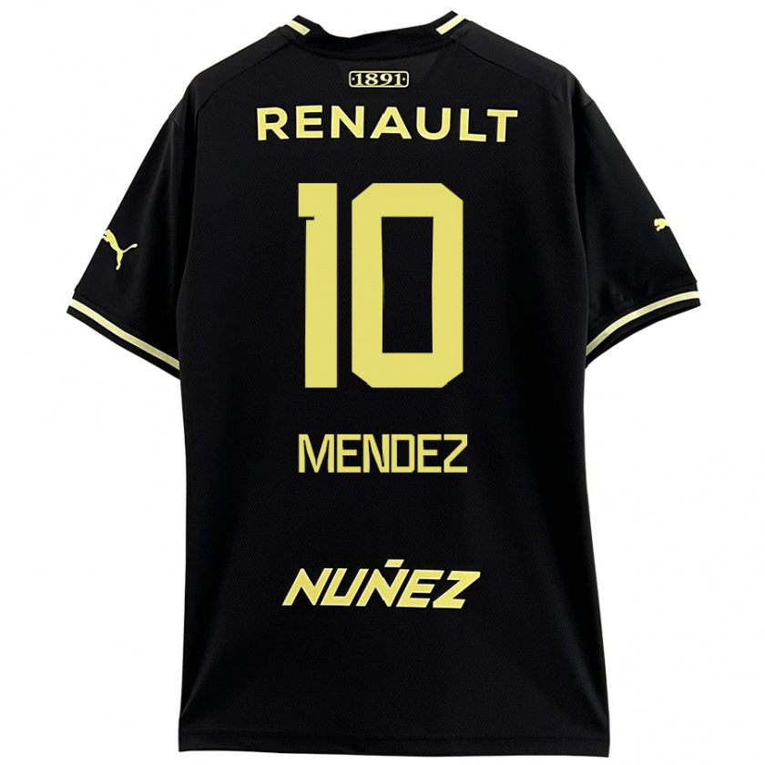 Kandiny Homme Maillot Kevin Méndez #10 Noir Jaune Tenues Extérieur 2024/25 T-Shirt