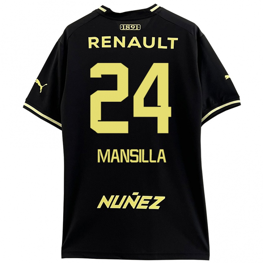 Kandiny Homme Maillot Brian Mansilla #24 Noir Jaune Tenues Extérieur 2024/25 T-Shirt