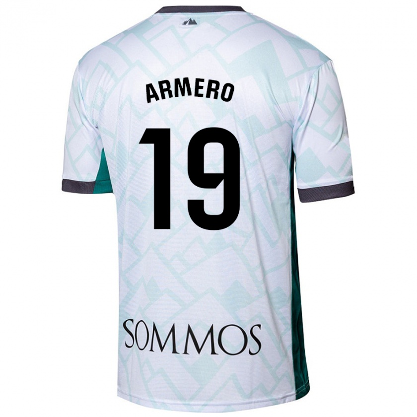 Kandiny Homme Maillot Sergi Armero #19 Blanc Vert Tenues Extérieur 2024/25 T-Shirt