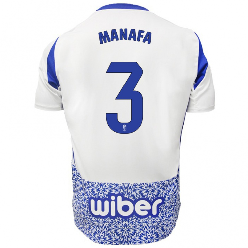 Kandiny Homme Maillot Wilson Manafá #3 Blanc Bleu Tenues Extérieur 2024/25 T-Shirt