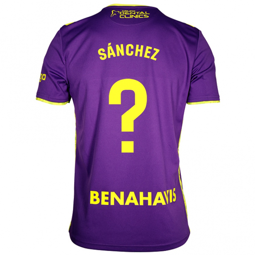 Kandiny Homme Maillot Álvaro Sánchez #0 Violet Jaune Tenues Extérieur 2024/25 T-Shirt